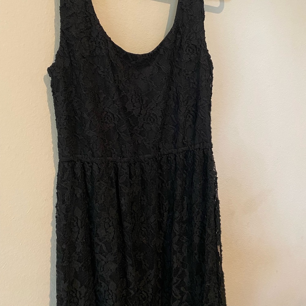 Black Floral Doily Tank Maxi Dress